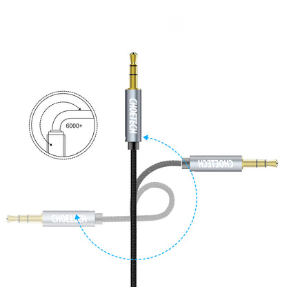 CHOETECH AUX audio cable for speaker 2x mini jack 3.5mm male 1.2m - black – image 9