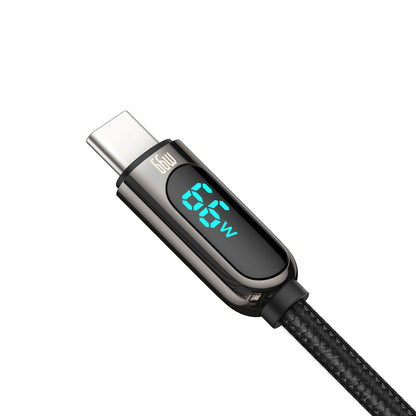 BASEUS Display Fast Charging Data USB-A - USB-C cable 66W 1m - black – image 2