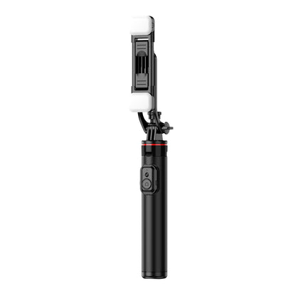 HURTEL Telescopic selfie stick with remote control + 2x LED light tripod stand for phone 1.3m aluminum - black – image 10