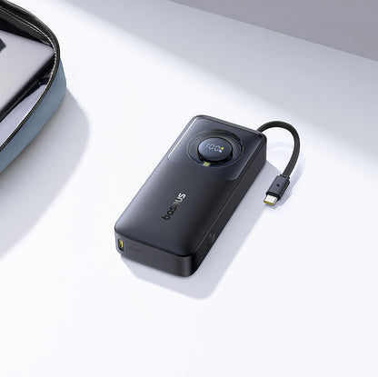 BASEUS 10000mAh 30W Powerbank with USB-C port and Free2Pull USB-C retractable cable - black – image 9
