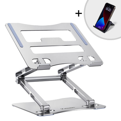 WOZINSKY SET Aluminum laptop stand + smartphone stand - silver