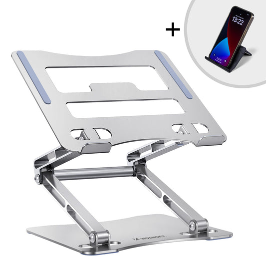 WOZINSKY SET Aluminum laptop stand + smartphone stand - silver