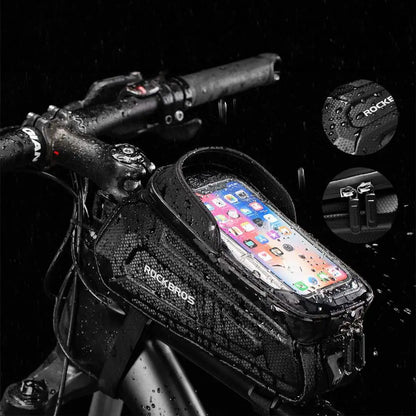 ROCKBROS Armored bicycle bag for a frame with a pocket for a phone and navigation, 1.7l - black – image 3