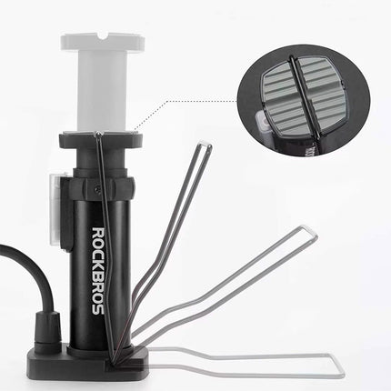 ROCKBROS Universal floor foot bicycle pump with pressure gauge - black – image 3