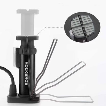 ROCKBROS Universal floor foot bicycle pump with pressure gauge - black – image 3