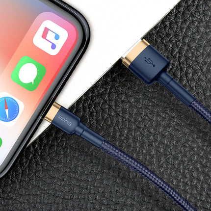 BASEUS Cafule USB-A - iPhone Lightning 2.4A QC 3.0 cable 1m - blue-gold – image 9