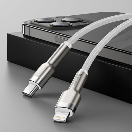 BASEUS Cafule Series Metal Data USB-C - iPhone Lightning 20W PD cable 1m - white – image 11