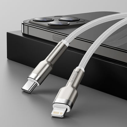 BASEUS Cafule Series Metal Data USB-C - iPhone Lightning 20W PD cable 1m - white – image 11
