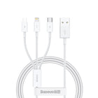 BASEUS 3in1 Superior Series USB-A - USB-C / Lightning / micro USB 3.5A cable 1m - white