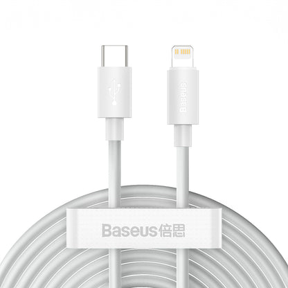 BASEUS 2x Simple Wisdom iPhone Lightning cable - USB-C 20W 1.5 m - white – image 2