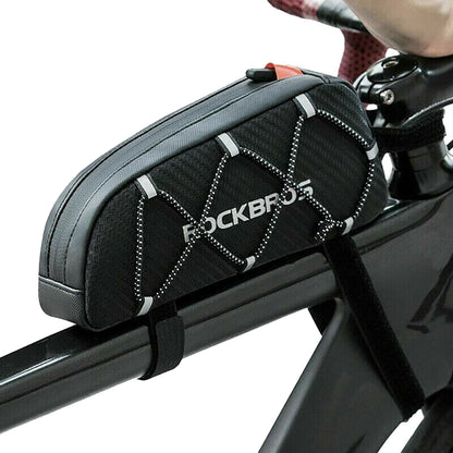 ROCKBROS Waterproof bicycle bag mounted on the frame with a braided fabric, 1l - black – image 2