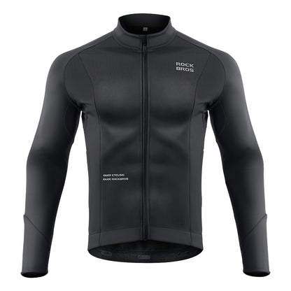 ROCKBROS Warm autumn/winter cycling jersey with long sleeves M - black – image 2
