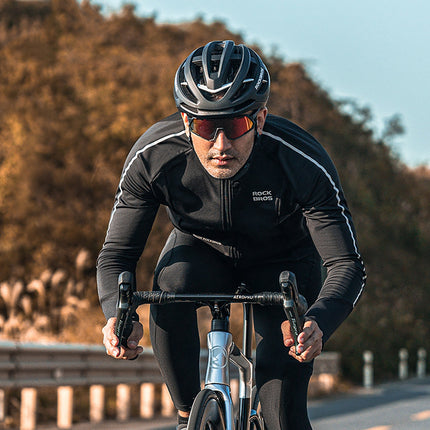 ROCKBROS Warm autumn/winter XXL long-sleeved cycling jersey - black – image 6