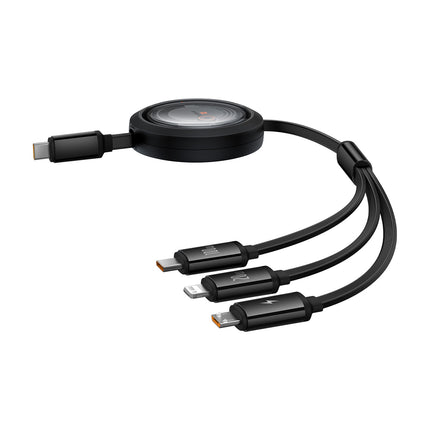 BASEUS 3in1 Universal retractable cable USB-C - Lightning / USB-C / micro USB 100W 1.1m - black – image 3