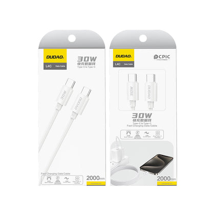 DUDAO L4C USB-C - USB-C cable 30W 480Mb/s 1.2m - white – image 6