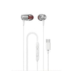 DUDAO Wired in-ear headphones with microphone and USB-C remote control 1.2 m - white