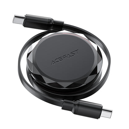 ACEFAST USB-C - USB-C retractable cable with organizer 60W - black