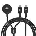 DUDAO 2in1 Cable cable with charger for Apple Watch + USB-C PD plug 60W - black