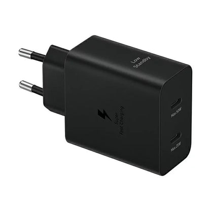 SAMSUNG Samsung Power Adapter Duo 2x USB-C 50W wall charger - black