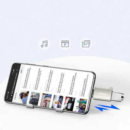 JOYROOM USB-C (male) - USB-A (female) adapter with lanyard eyelet - silver – image 5