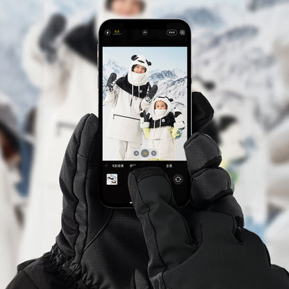 Qunature Waterproof touchscreen ski gloves for the Finger Style phone, size M - black – image 2