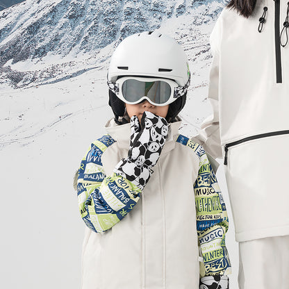 Qunature Panda Heat children's fingerless ski gloves, size S - black/white – image 5