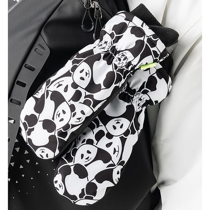 Qunature Panda Heat children's fingerless ski gloves, size S - black/white – image 7