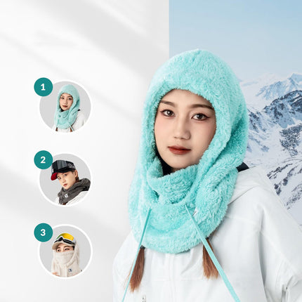 Qunature Warm Arctic Velvet winter ski balaclava made of fur, size M - mint – image 7