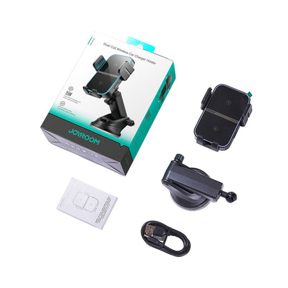 JOYROOM Phone holder with inductive charger on the dashboard - black – image 3
