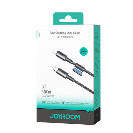 JOYROOM USB-C - iPhone Lightning cable with organizer and magnetic holder, 1.2 m - gray – image 7