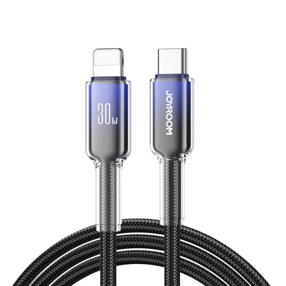 JOYROOM Crystal-Clear Series 30W USB-C - iPhone Lightning cable 1.2m - black
