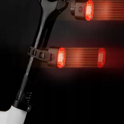 ROCKBROS Red rear LED bicycle light, STOP USB-C braking system - black – image 4