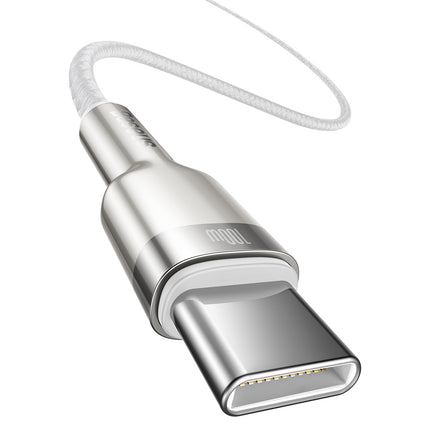BASEUS Cable USB-C - USB-C Series Metal Data PD QC SCP 100W 5A 1m - white – image 2