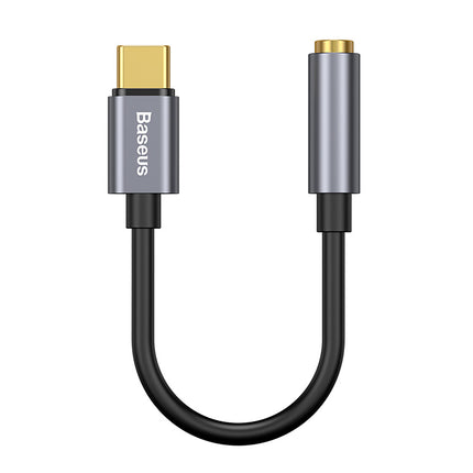 BASEUS USB-C headphone adapter - mini jack 3.5mm DAC 24 bit 48KHz - gray