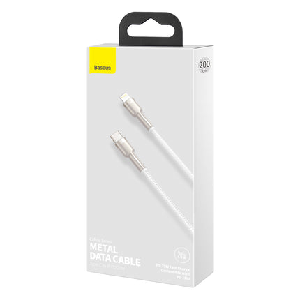 BASEUS iPhone USB-C cable - Lightning Series Metal Data 20W PD 2m - white – image 6