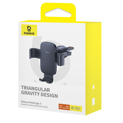 BASEUS Metal Age 3 gravity car phone holder for air vent - black – image 9