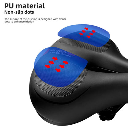 ROCKBROS Comfortable bicycle saddle with reflectors - black and red – image 4