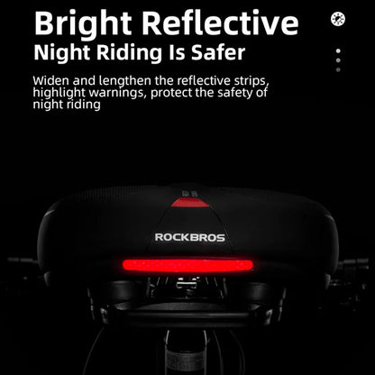 ROCKBROS Comfortable bicycle saddle with reflectors - black and red – image 6