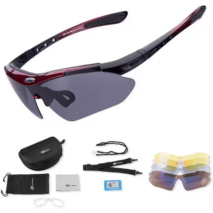 ROCKBROS Polarized cycling glasses 10001 - SET black and red