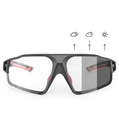 ROCKBROS UV400 photochromic cycling glasses with case SP216BK - black and red – image 3