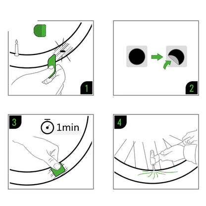 ROCKBROS Patch repair kit with glue dia. 2.4cm for patching bicycle inner tubes – image 2
