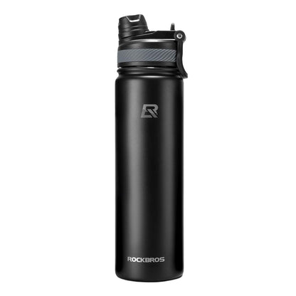 ROCKBROS Thermal bicycle bottle for drinks, 620 ml, steel - black