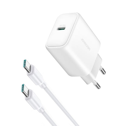 JOYROOM USB-C PD 30W QC SFC wall charger + 1m USB-C cable - white