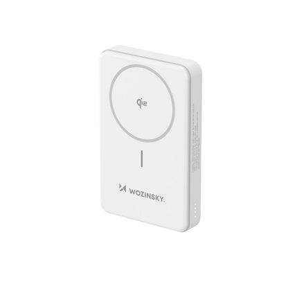 WOZINSKY Qi2 10000mAh Magnetic Powerbank with USB-A USB-C Stand 22.5W PD - White – image 2