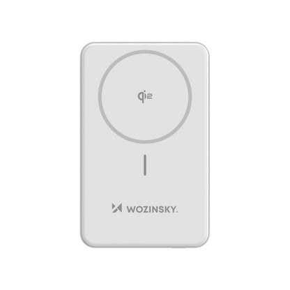 WOZINSKY Qi2 10000mAh Magnetic Powerbank with USB-A USB-C Stand 22.5W PD - White – image 3