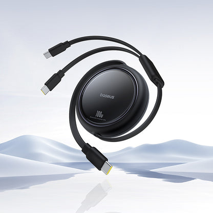 BASEUS Cable retractable USB-C - 2 x USB-C Bright Mirror Series 100W 1m - black – image 7