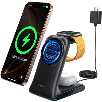JOYROOM 3in1 wireless charger charging station with MagSafe - black – image 2