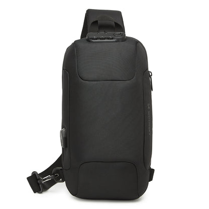WOZINSKY Premium one-shoulder anti-theft city backpack with organizer and USB - black – image 2