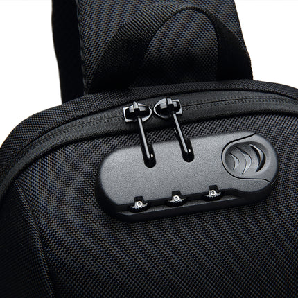 WOZINSKY Premium one-shoulder anti-theft city backpack with organizer and USB - black – image 8