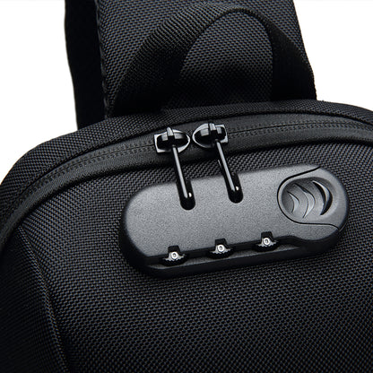 WOZINSKY Premium one-shoulder anti-theft city backpack with organizer and USB - black – image 8